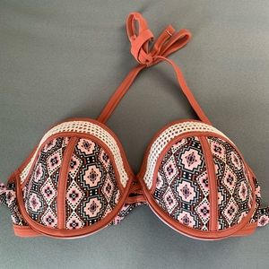 Swimsuit halter bikini top with adjustable straps
